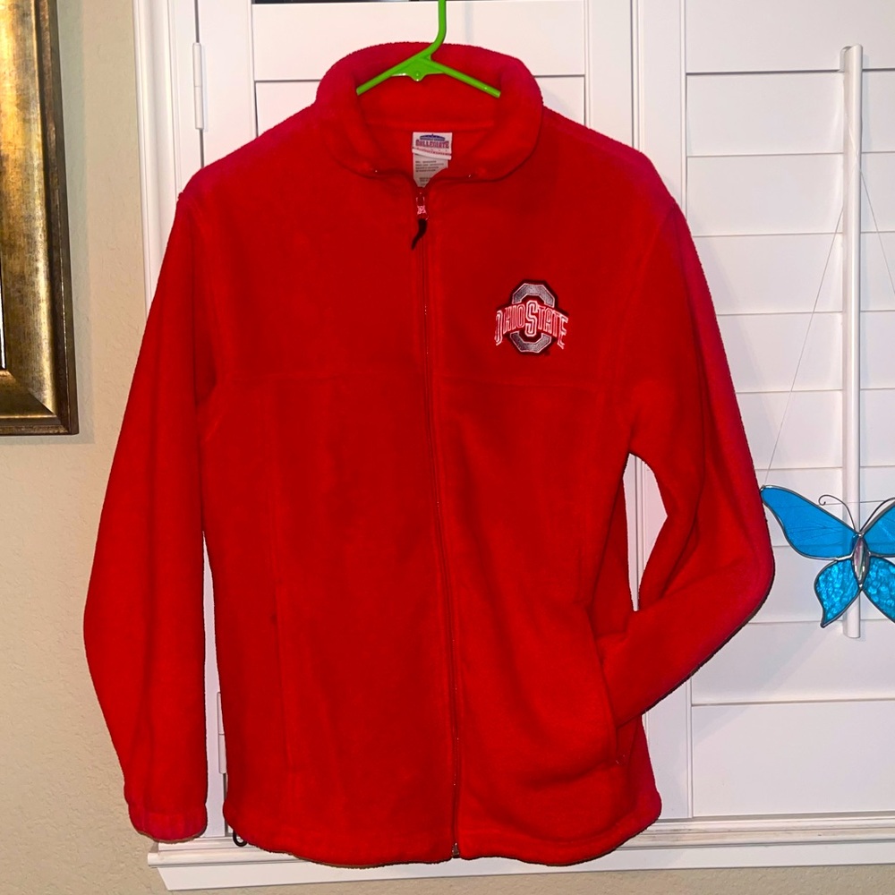 Ohio State Red Fleece Full Zip Size Youth Large (14-16)